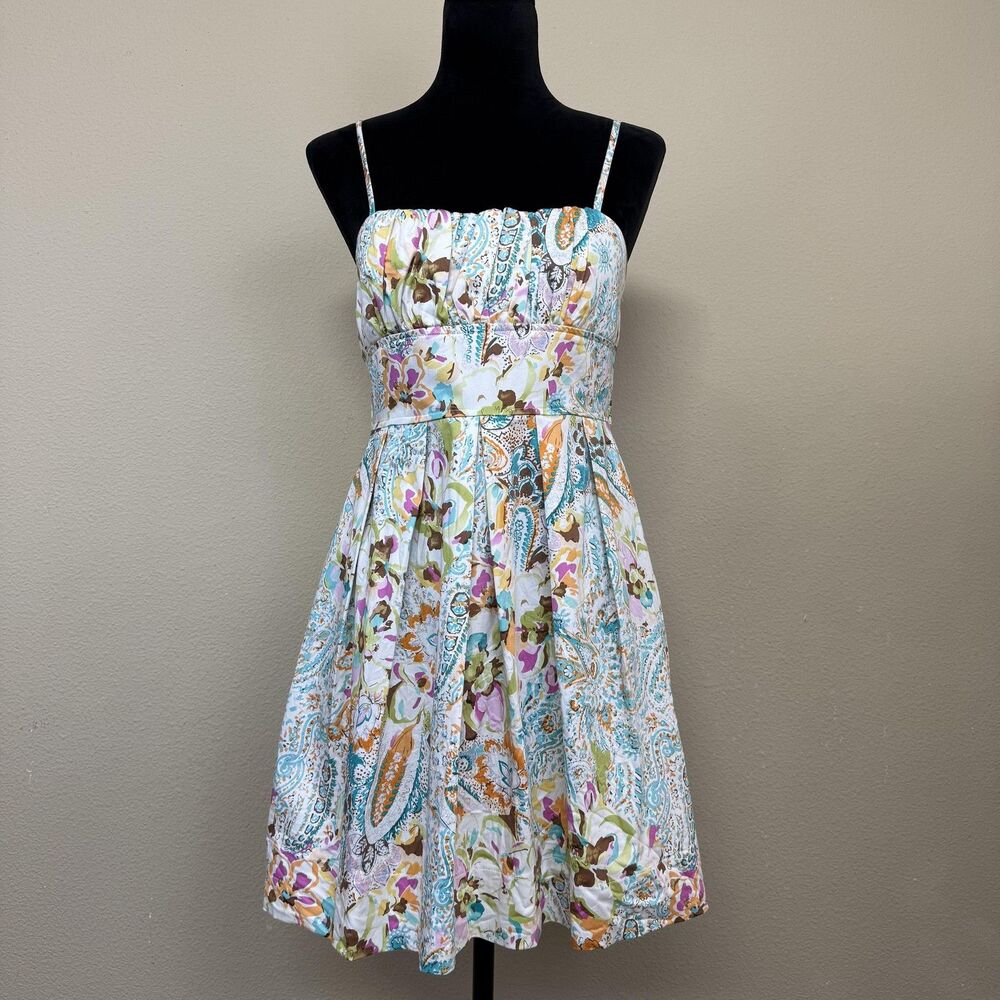 Alyn Paige Dress Womens 5/6 Multicolor Floral Paisley Bow Back Sundress Party